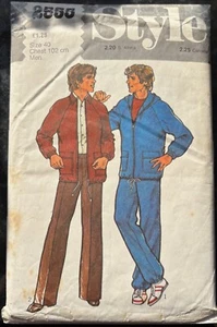 Vintage sewing pattern 70s Style 2555 40" Men's part cut Jacket cut pants uncut - Picture 1 of 2