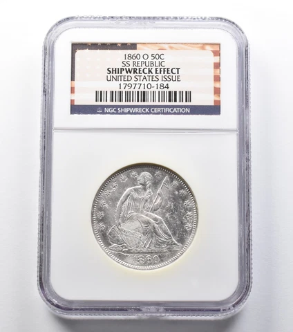 Shipwreck Effect 1860-O Seated Liberty Half Dollar Issue SS Republic NGC *2446 Cover