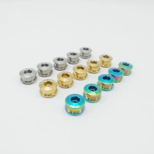5pairs Titanium Crankset Chainring Bolts M8 Nuts 3.5mm for Road Bike MTB - Picture 1 of 9