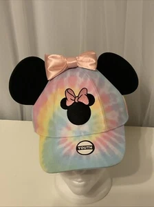 MINNIE MOUSE MÜTZE MIT OHREN JUGEND TYE DYE 3D OHREN BASEBALLMÜTZE MIT ROSA SCHLEIFE - Bild 1 von 12