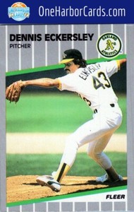 1989 Fleer Oakland Athletics Baseball Card #7 Dennis Eckersley