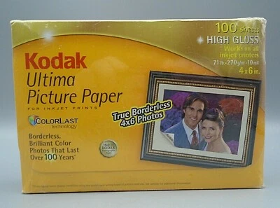 Kodak Ultima Picture Paper 100 Sheets High Gloss Borderless For Inkjet Printers  - Image 1 of 3