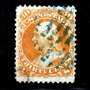 71 SOUND STAMP, VF HIGH VALUE BLUE GRID CANCEL, FREE SHIPPING IN USA - Picture 1 of 1