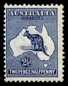 Australia. 1913. 2 1/2d. Dk Blue. SC# 4. SG 4. Kangaroo. Die II. Wmk 8. MNG - Picture 1 of 2