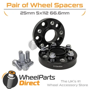 Bolt-On Wheel Spacers (2) 5x112 66.6 25mm for Mercedes M-Class ML [W163] 97-05 - Picture 1 of 2