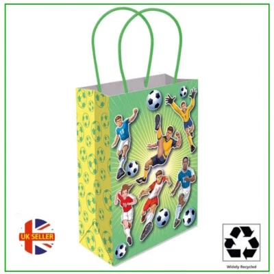 FOOTBALL PLAYER GIFT BAGS SOCCER PARTY PAPER TREAT LOOT  -  BIRTHDAY GOODY BAG - Image 1 of 4