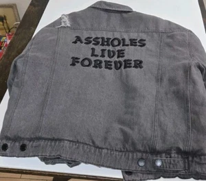 A**holes Live Forever Mens X-Large Winter Coat Reverseable - Picture 1 of 6