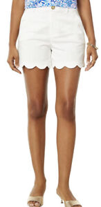 Lilly Pulitzer Women’s Shorts Size 0 Buttercup High Rise Scalloped Resort White.