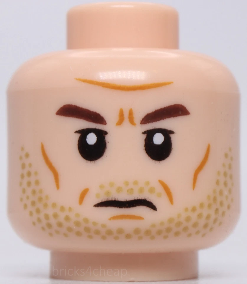 Lego Star Wars Light Nougat Head Gar Saxon Beard Stubble Cheek Lines - Image 1 of 1