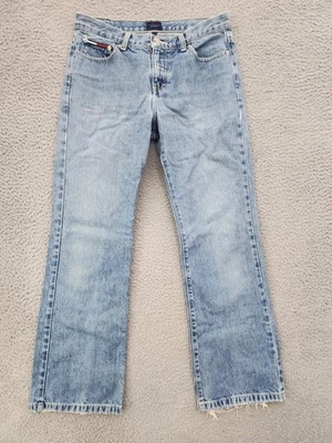 Tommy Jeans Jeans Womens 9 Straight Leg Denim Raw Hem Vintage Style Light Wash - Image 1 of 4
