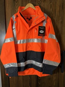 High Visibility Jacket Tingley Standard Icon Attached Hood Fluorescent PPE New - Picture 1 of 11