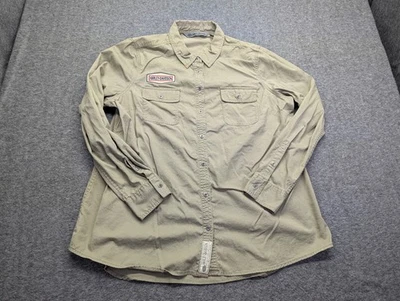 Harley Davidson Shirt Mens 2XL Brown Long Sleeve Mechanic Eagle Logo Motorcycle - Image 1 of 4