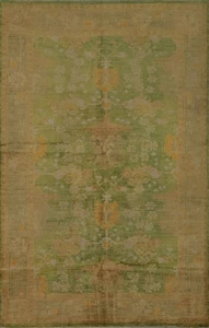 Türkisch Grün Oushak Vorleger 6x8 Zeitlos Design Handwerk Handarbeit Teppich - Bild 1 von 15