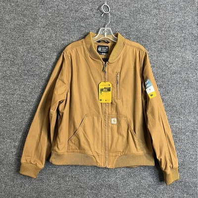 Chaqueta Carhartt Mujer Resistente Flex Lona Talla XL Marrón Cremallera Completa Calce Relajado Nueva Foto 1 de 4
