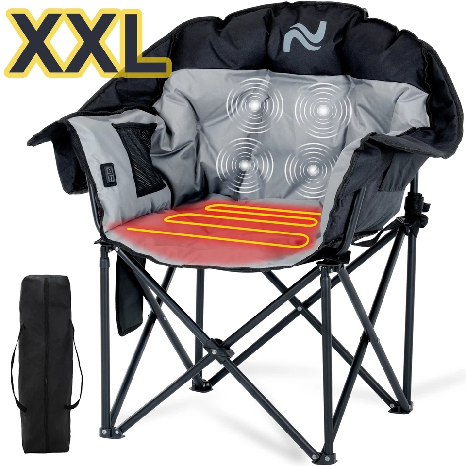 NAIZEA Heated Massage Camping Chair XXL Heated Fishing Chair w/3 Heated of Level - Image 1 of 4