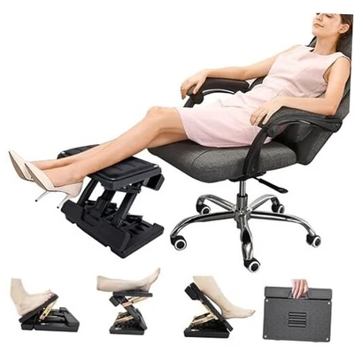 Adjustable Foot Rest and Footstool Under Desk, Ergonomic Leg Rest Rollers-black - Image 1 of 4