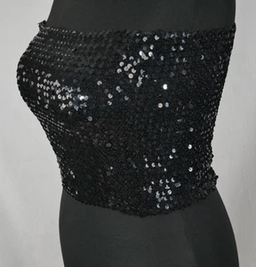 APART Traumhaftes Stretch Pailletten Bandeau Shirt Top Schwarz Größe 42/44 NEU! - Bild 1 von 11
