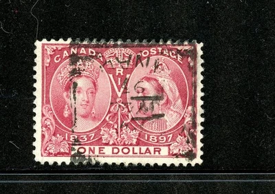Canada #61 (C687) Jubilee $1.00 lake of 1897 issue,, Used, FVF, CV$700.00 - Image 1 of 2