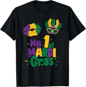 Fancy Mardi Gras Party Costume | My 1st Mardi Gras T-Shirt Hoodie - Picture 1 of 8