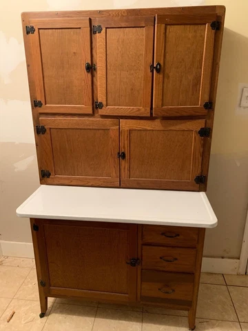 Antique Hoosier Cabinets Porce Namel Mutschler- 3 Pieces Cover