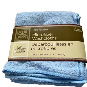 Paquete de 4 paños de microfibra azul colección hogar paño de cocina sólido de 11 x 11 pulgadas - Imagen 1 de 9