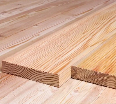Terrassendielen Sibirische Lärche geriffelt 27x140mm, Holzterrasse Dielen 8-80m² - Bild 1 von 4