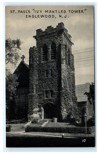 Cartolina Chiesa di San Paolo Edera Torre Mantellata Englewood NJ New Jersey C7 - Foto 1 di 2