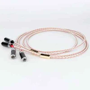 Pair RCA Audio Cable with Carbon Fiber Rhodium Plated Plug RCA to RCA Male Cable - Picture 1 of 7