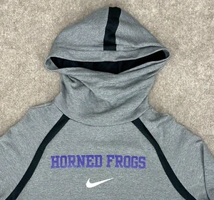 Nike TCU Womens L Hoodie Sweatshirt Horned Frogs Snorkel Hood Pocket High Neck - Picture 1 of 13