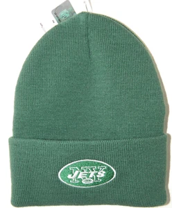 New York Jets Fútbol Puños Gorro Invierno Tejido Sombrero Gorra NFL Equipo de Esquí Logo Grande - Imagen 1 de 5