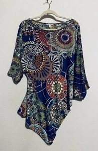 Top Alberto Makali donna tunica asimmetrica media impreziosita Artsy Boho - Foto 1 di 5