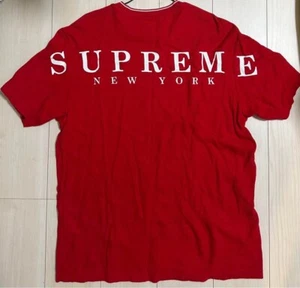 Camiseta de manga corta SUPREME a rayas acanalada waffle roja mediana - Imagen 1 de 5