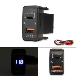 Car Charger Socket Dual USB Port Charging Power Adapter LED Voltmeter for Toyota - Picture 1 of 7