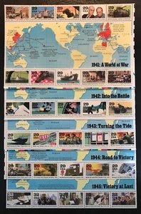 # 2559 2697 2765 2838 2981 5 WWII PANES COMPLETE SET OF 50 stamps MNH OG - Picture 1 of 1
