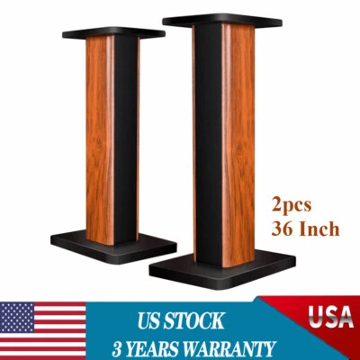 35.4 "Wood Bookshelf Speaker Stands Studio Monitor Speaker Stand Column, Pair - Image 1 of 4