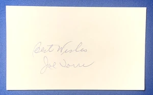 Joe Torre HOF Autographed "Best Wishes" 3x5 Index Card 4x WS Champ - Picture 1 of 3