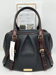 BURBERRY Womens black & brown Authentic Rosaville Stitched Leather Medium Purse - Picture 1 of 12