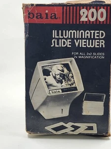 Vtg Baia 200 Illuminated Slide Viewer 2x Magnification for 2x2 slides USA Made - Picture 1 of 8