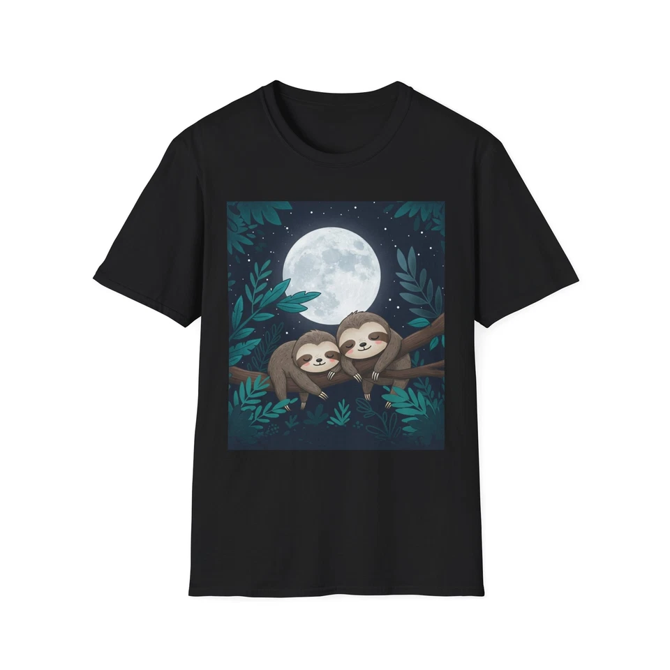 Sloth Shirt Full Moon Tee, Nature T-Shirt Sleeping Kids Bedtime - Image 1 of 1