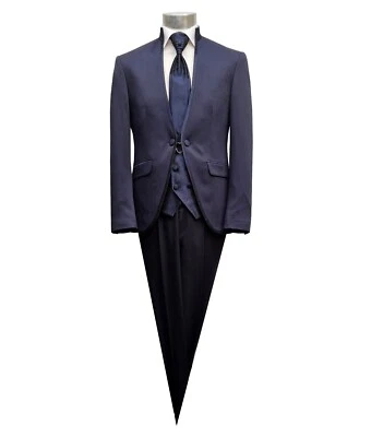 Hochzeitsanzug Herren 4-teilig Gehrockanzug Gr.52 dunkelblau - Bild 1 von 4
