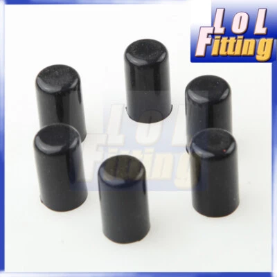 6PCS 8mm 5/16" Silicone Blanking Cap Intake Vacuum Hose End Bung Plug Caps Black - Image 1 of 2