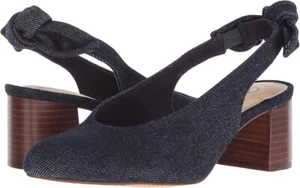 Bella Vita Joni Size US 6 N NARROW Women's Knot Slingback Almond Toe Pumps Denim - Picture 1 of 7