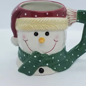 Yankee Candle Snowman Christmas Mug Holiday 16oz Scarf Handle Winter Ceramic EUC - Picture 1 of 7