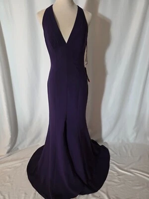 Vestido mujer Carmen Marc Valvo forrado morado talla 4 D276 Foto 1 de 4