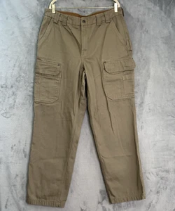 Duluth Trading Co Cargo Canvas Relaxed Fit Tan Workwear Pants Men's 38x34 (33) - Picture 1 of 16