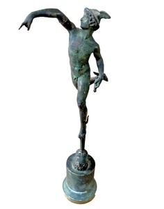 Mercury Hermes Greek God Messenger Bronze Sculpture Statue 14.5" - Picture 1 of 7