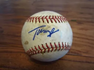 Tommy Manzella Houston Astros firmato Auto Rawlings gioco baseball usato - Foto 1 di 2