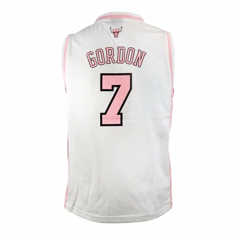 Ben Gordon Chicago Bulls NBA Reebok Youth Girls White/Pink Jersey Cover