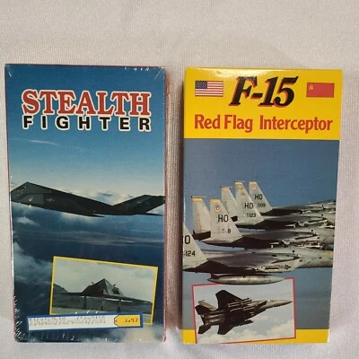 Stealth Fighter + F-15 Red Flad Interceptor Vtg VHS Set Fly Along Russian Foxbat - Image 1 of 4