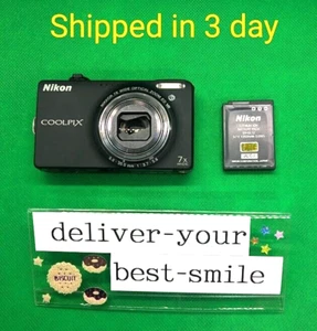 Nikon Coolpix S6000 14.2MP 7x Zoom Digital Camera Black Used From Japan - Picture 1 of 12